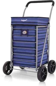 Hoppa Lightweight 4-Wheel Premium Quality Folding Shopping Trolley Cart Luggage - Picture 1 of 14