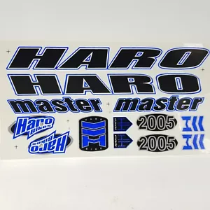 Haro Designs Master Decals Frame Stickers Set Cycling Black Blue BMX Freestyle - Picture 1 of 9