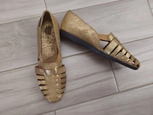 Bass COLLEEN GOLD Metallic Leather Slip On Loafer. Size 7.5N - Picture 1 of 6