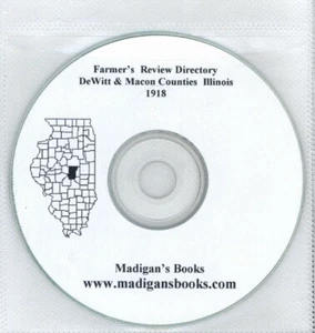 CD de revisión de agricultores directorio de historia genealogía del agricultor de Dewitt & Macon condado de Illinois IL - Imagen 1 de 2