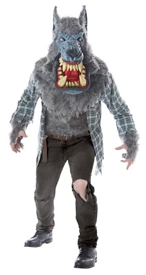 Monstruo Hombre Lobo Máscara Boca Grande Bestia Hombre Halloween/Cosplay Disfraz Foto 1 de 2