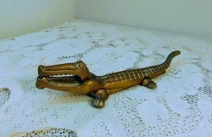  Antique Vtg Solid Bronze Alligator Crocodile Nut Cracker Reptile Figural     - Picture 1 of 10