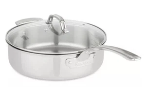 NEU Viking 3-lagig Edelstahl 5,25 qt Bratpfanne Glasdeckel Helfer Griff - Bild 1 von 8