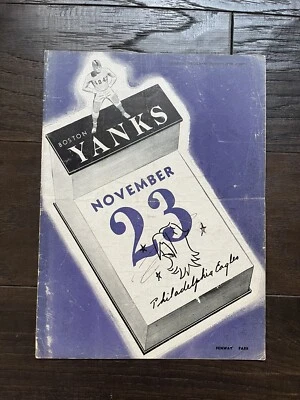 Nov 23, 1947 Boston Yanks & Philadelphia Eagles Game Program 21-14 Yanks - Image 1 of 4