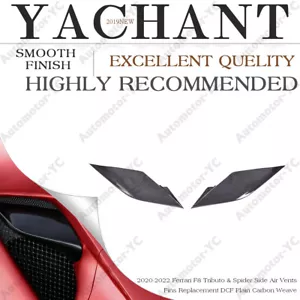 DRY CARBON Side Air Vents Fins Replacement For 20-22 Ferrari F8 Tributo&Spider - Foto 1 di 12
