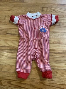 Vintage Venture Baseball Outfit Hose rot Overall Nadelstreifen Baby Kleinkind 3-6 Monate - Bild 1 von 7