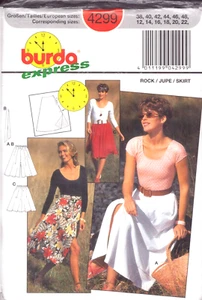 Burda 4299 ~ A-Linie Röcke mit Längenvariationen und Schlitzen ~ Größen 12 bis 22 - Bild 1 von 2