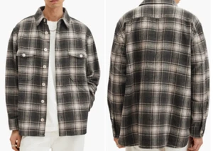 All Saints Hamlin Flanell Karo Overshirt Farbe Braun Größe 2XL Neu mit Etikett mspr 198 - Bild 1 von 6