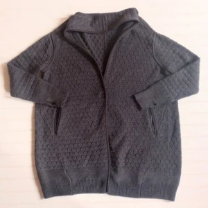 Lululemon All Day Cardigan Women's L Merino Wool 1 Snap Button Pockets Dark Gray - Picture 1 of 3