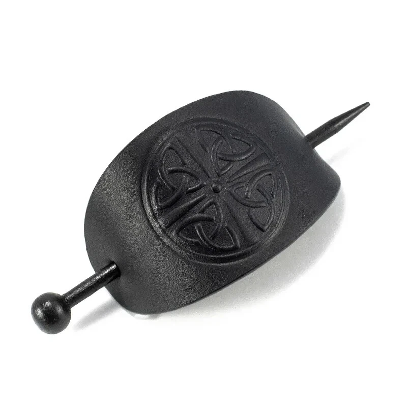 Gaelsong, Hand Made Leather Barrette with Black Wooden Stick for Thick Hair - Image 1 of 1