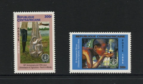 H885  Central Africa 1996  F.A.O.  VALUE ERRORS - RARE!  2v.     MNH Cover