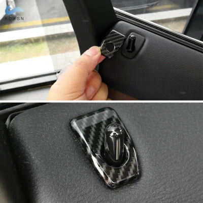 4pcs Carbon Fiber ABS Inner Door Lock Knob Lid Cover For BMW X5 F15 X6 F16 14-18 - Image 1 of 4