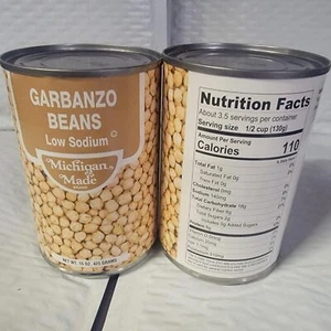 Michigan Made Chick PEAS Garbanzo Beans 15oz (Pack of 6 or 12) US GROWN Frijoles - Picture 1 of 4