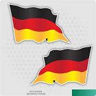 2 x Duża falista flaga Niemiec Winyl Samochód dostawczy iPad Laptop Kask Naklejka