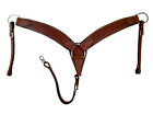WORKING HORSE BREAST COLLAR COW LEATHER PADDED BASKET WEAVE TOOLED TRAIL TACK