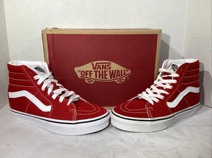 Vans Women’s Size 5.5 EU 35 Racing Red Suede Sk8-Hi Athletic Shoes AJ-863 - Picture 1 of 9