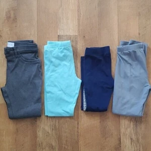4 Pair Leggings Size 6-8 Grey, Navy, Aqua Childrens Place, SO, Carters - Picture 1 of 14