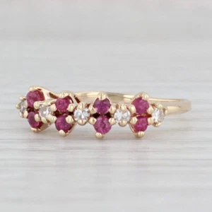 0.41ctw Ruby Diamond Ring 14k Yellow Gold Stackable Size 7.75 - Picture 1 of 8