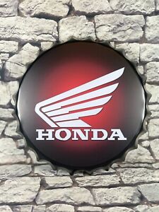 Metal Bottle Top Honda Motorcycle Bike Car Wall Tin Sign Home Bar Pub Man Cave