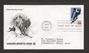 1998 US 32c Winter Sports Alpine Skiing FDC Salt Lake City Utah Scott #3180 - Picture 1 of 2