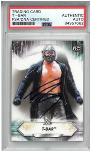 T-BAR SIGNED AUTOGRAPH SLABBED WWE 2021 TOPPS CARD PSA DNA - Picture 1 of 2