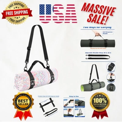 Легкий коврик для йоги слинг с вариантами двойной переноски - обтекаемый черный дизайн - Изображение 1 из 4