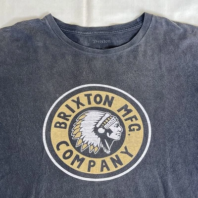 Camisa Brixton XL Negra Indian Street Wear Patinador Surfista Desteñida Motocicleta 3023 Foto 1 de 4