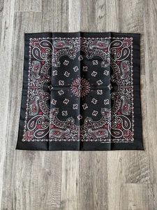 "Pañuelo vintage negro/rojo/blanco 21"" Western Hav-A-Hank años 80 nuevo" - Imagen 1 de 4