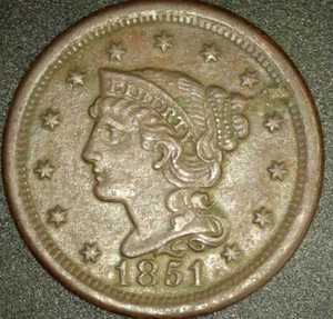 Centavo grande 1851 elección original en muy buen estado envío gratuito - Imagen 1 de 2