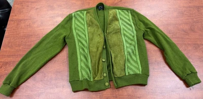 Vintage Towncraft Cardigan Sweater Green Knit Size XL on tag but I say Medium - Image 1 of 4