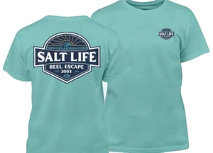New Salt Life Reel Escape Tee Aruba Youth Fish M Live Salty Saltlife - Picture 1 of 3