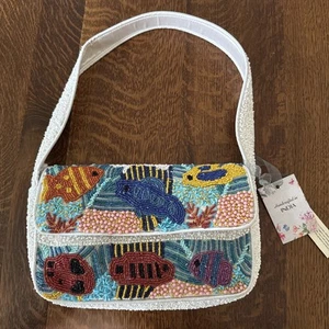 Viral Fish Ocean Beaded Bag Shoulder Bag Made in India TikTok - Picture 1 of 3