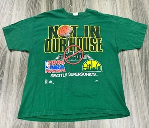 Rare Vintage NBA Playoffs Not In Our House 1994 t-shirt Seattle Sonics - Picture 1 of 9