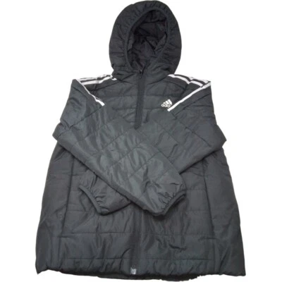 Adidas Original 3-Stripe Puffer Jacket Youth Boy's Medium Black, White - Image 1 of 3