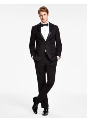 Новый с Ярлыками-Kenneth Cole реакции мужчин Slim Fit Flex смокинг костюм - 36R /29 x 32 - черный - Изображение 1 из 4