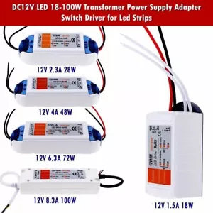 Alimentatore 12v LED trasformatore alimentatore switching 18/28/48/72/100W trasformatore driver - Foto 1 di 28