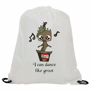 I CAN DANCE LIKE GROOT SUBLIMATION GYM SWIMMING PE DRAWSTRING BAG - Picture 1 of 1