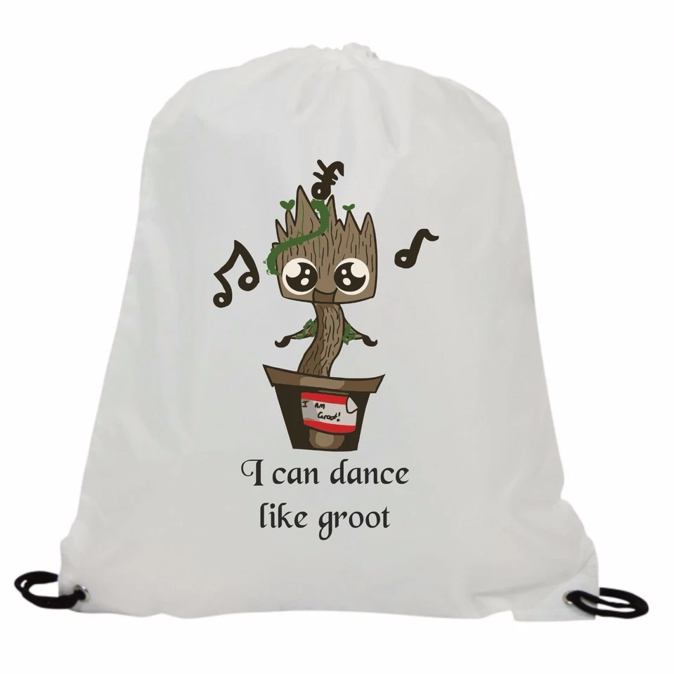 I CAN DANCE LIKE GROOT  SUBLIMATION GYM SWIMMING PE DRAWSTRING BAG - Image 1 of 1