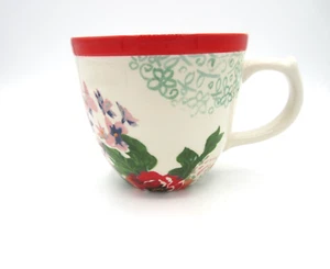 Pioneer Woman White Floral Country Garden Red Trim Coffee Tea Mug 16 oz (PW05) - Picture 1 of 6