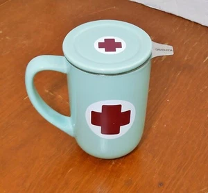 Davids Tee Nordic Grün Becher mit Teeei & Deckel Rotes Kreuz 16 Unzen - Bild 1 von 8
