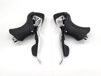 Microshift 8 Speed Shifter Brake Levers Silver Drop Bar Double Shimano Style - Image 1 of 4