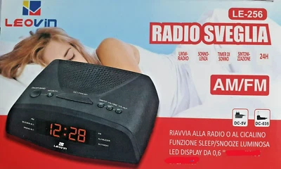 Radio Sveglia Digitale AM/FM Display LED Luminoso 0.6" Snooze Timer Sonno  DC 5V - Immagine 1 di 4