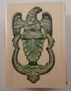 Inkadinkado Vintage Eagle Door Knocker Freedom Wooden Rubber Stamp - Picture 1 of 2