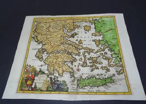 Antique Map of Greece by Philipp Cluver 1697 - Picture 1 of 5