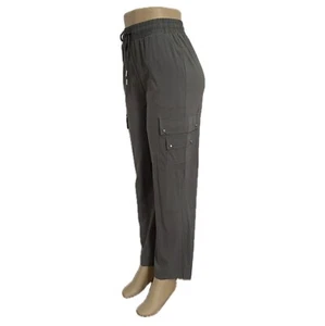 Women Fashion Hippie Stretchy Parachute Cargo Pants Gray S/M - Picture 1 of 7