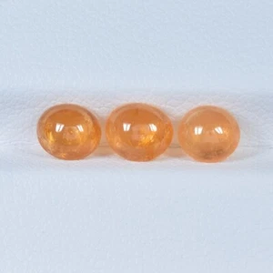 3,51 ct MIGLIOR GRADO FANTA ARANCIO / GRANATO SPESSARTITE NATURALE 3 pezzi cabochon!! - Foto 1 di 2
