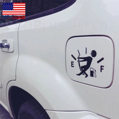 1pc Funny Car Vinyl Sticker High Gas Consumption Decal Fuel Gage Empty black - Image 1 of 4