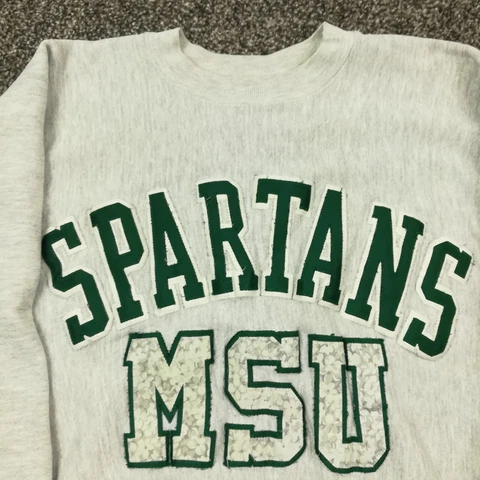 VIntage Michigan State Spartans Sweatshirt Rugged Sweats Mens XL USA Made Cover