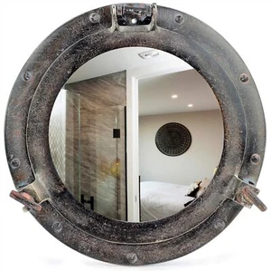 Aluminum Porthole Mirror 15" - Nautical Wall D?ÔøΩcor - Picture 1 of 2