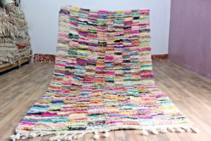 Moroccan Wool Rug 244x146 cm – Handwoven Berber Wool Carpet – Colorful Abstract - Picture 1 of 11